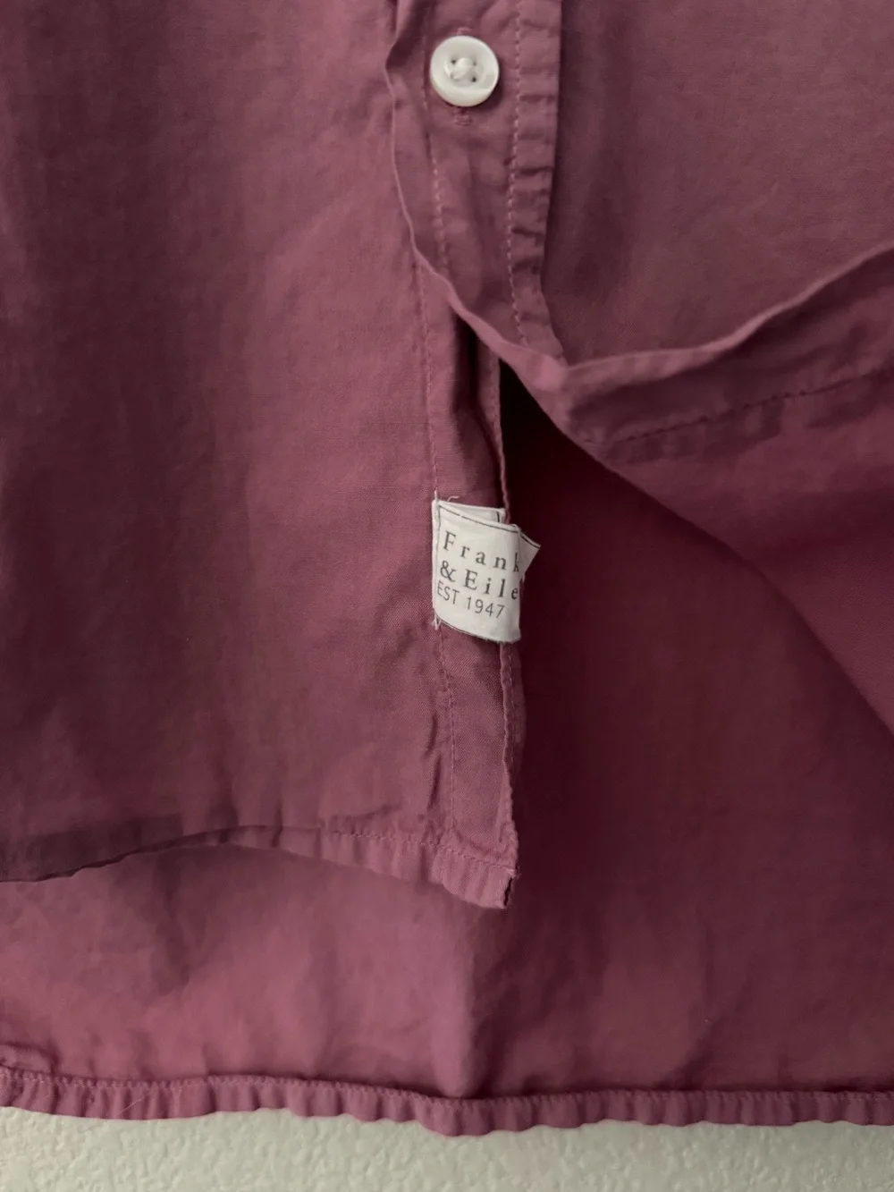 Frank and Eileen Button Up Shirt Small Pink Cotton Collared Quiet Luxury Casual - Picture 7 of 10